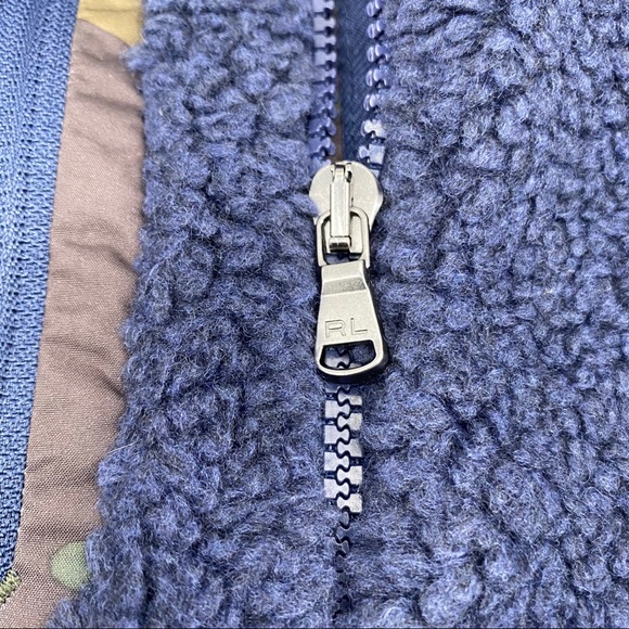 Polo Ralph Lauren Sherpa Fleece Navy Zip Up Jacket - Picture 9 of 15